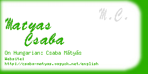 matyas csaba business card